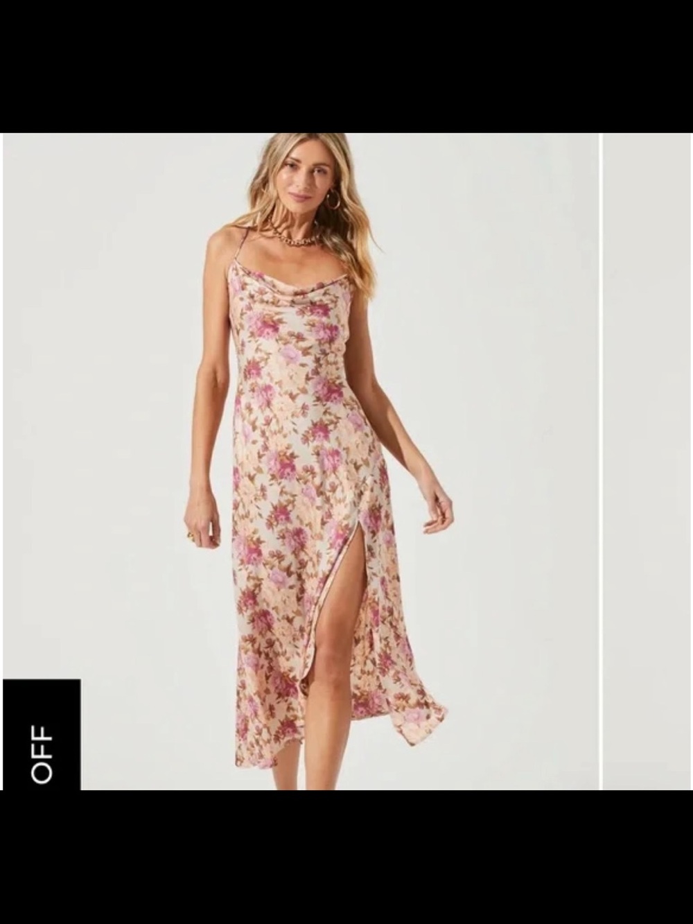ASTR the Label Floral Slip Midi Dress in Blush Pink